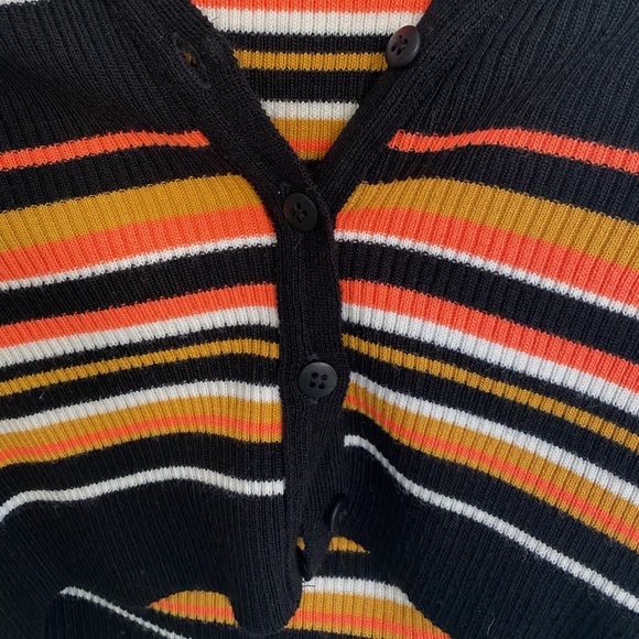 ASOS cropped stripped cardigan sweater - size 0 - Picture 3 of 6